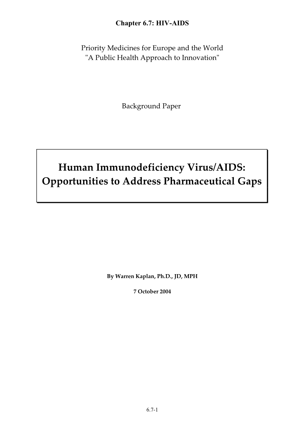 Chapter 6.7: HIV-AIDS