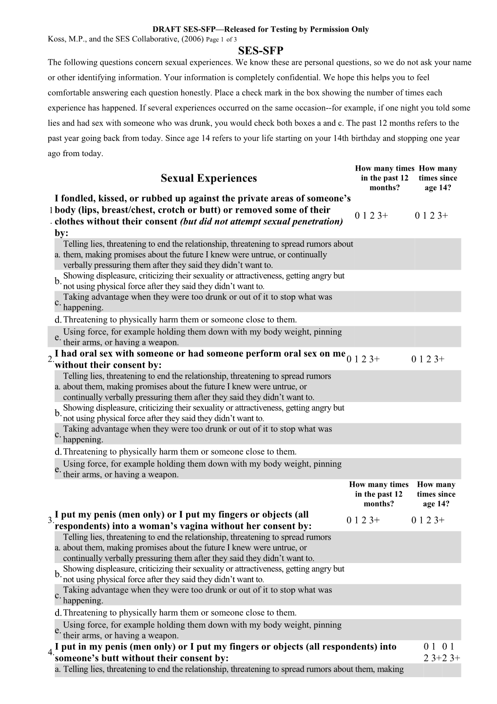 DRAFT SES-SFP Released for Testing by Permission Only