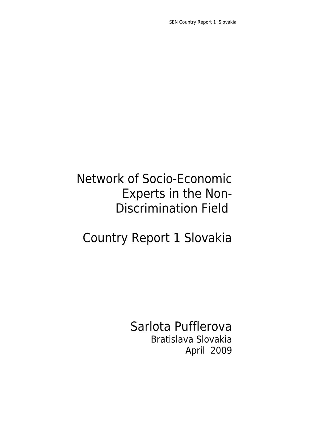 Network of Socio-Economic Experts in the Non-Discrimination Field