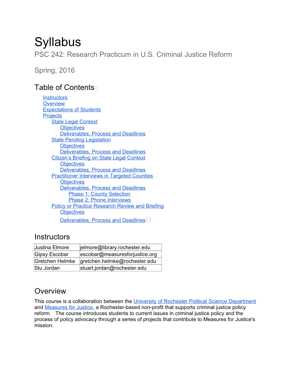 PSC 242: Research Practicum in U.S. Criminal Justice Reform