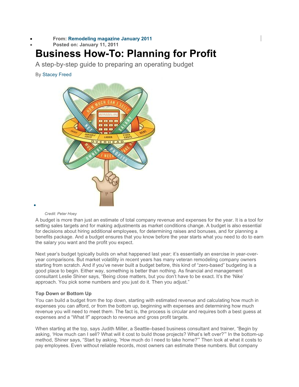 Business How-To: Planning for Profit
