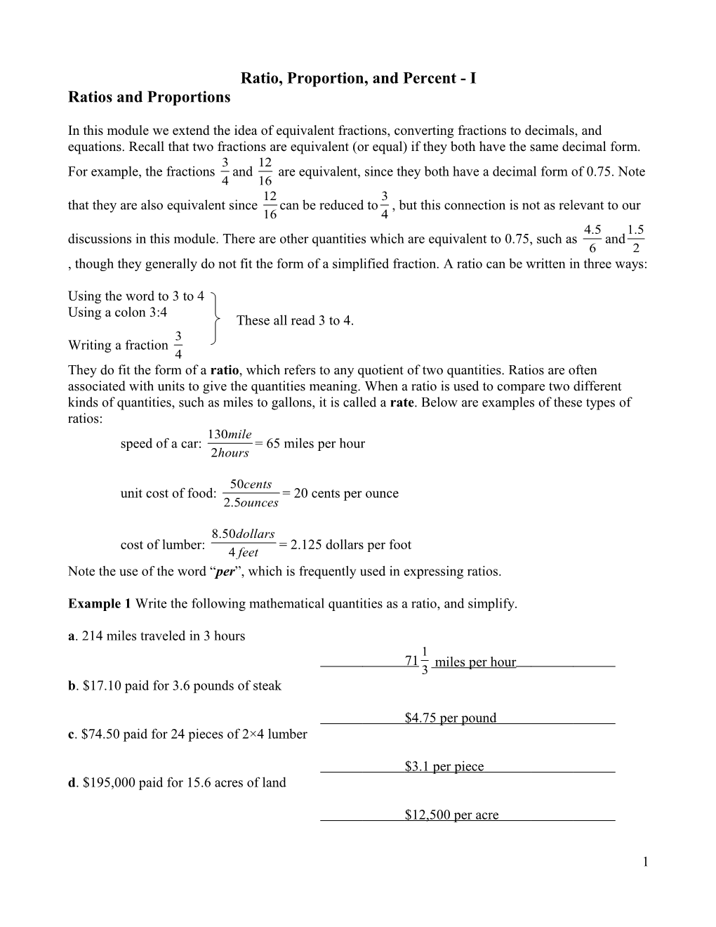 Number Representation and Calculation