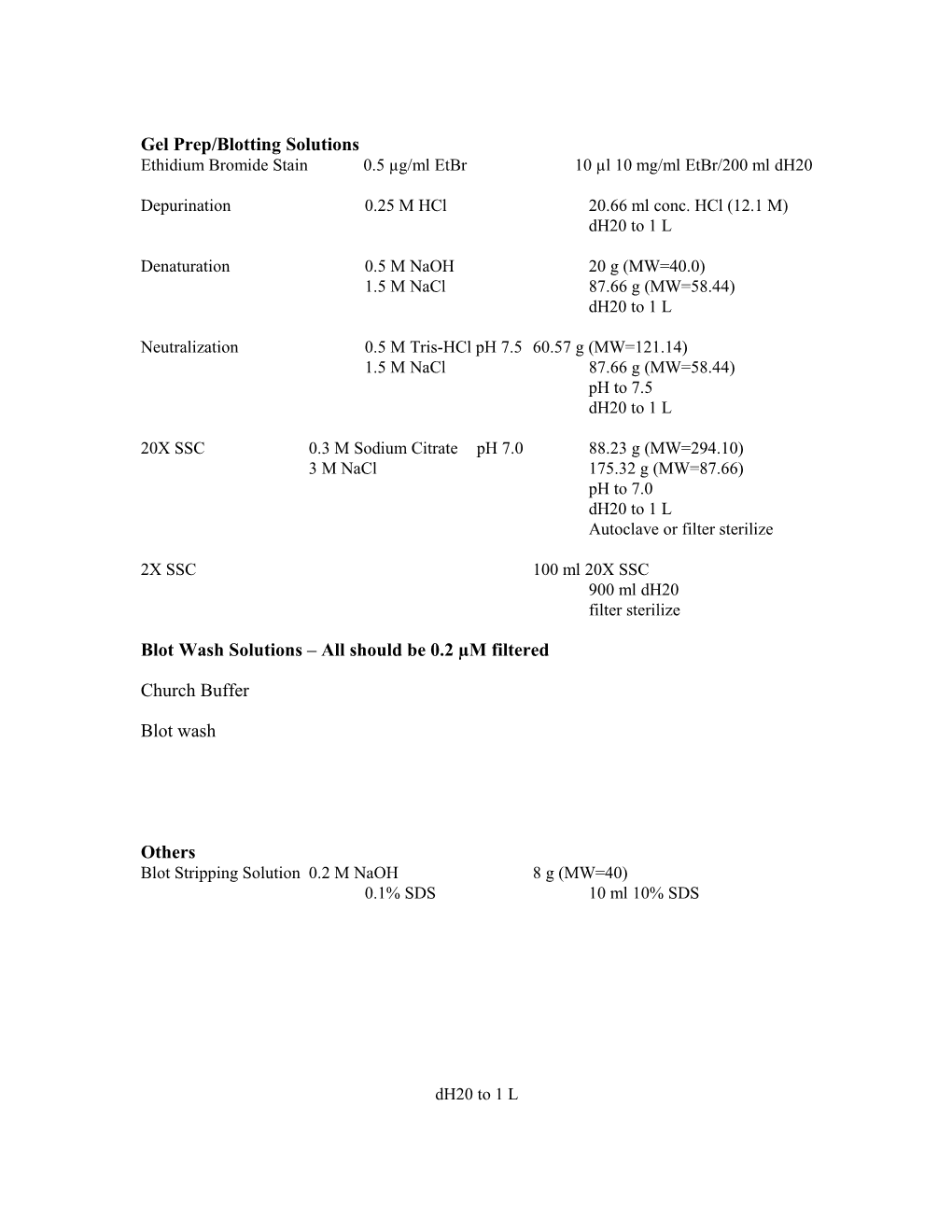 Gel Prep/Blotting Solutions
