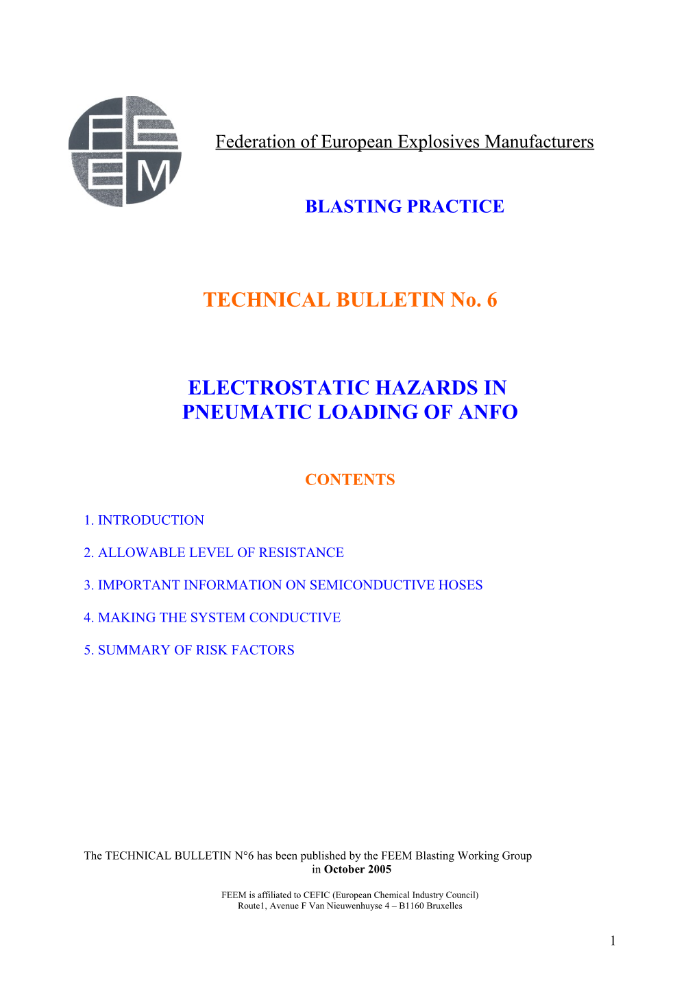 Control of Static Electricity In