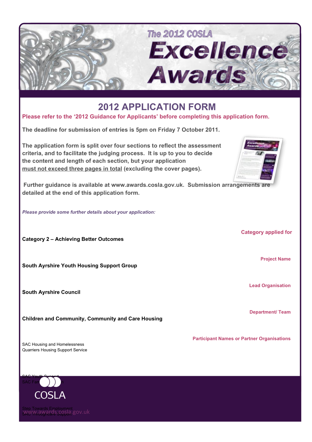 The South Ayrshire Council Youth Housing Support Group (YHSG) Is a Multi Disciplinary Team