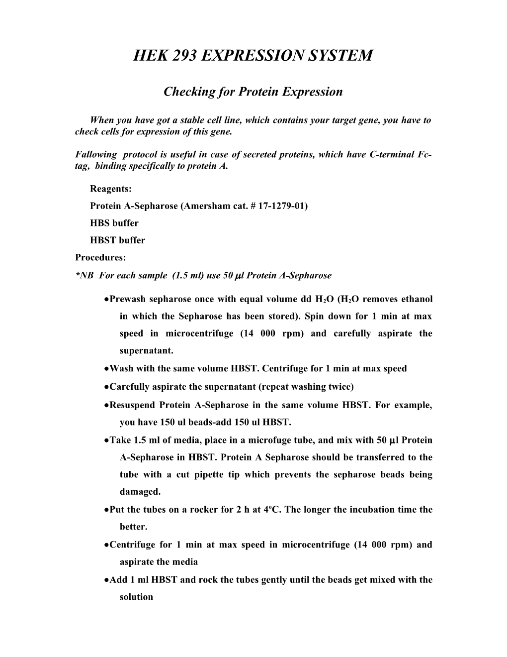 Hek 293 Expression System