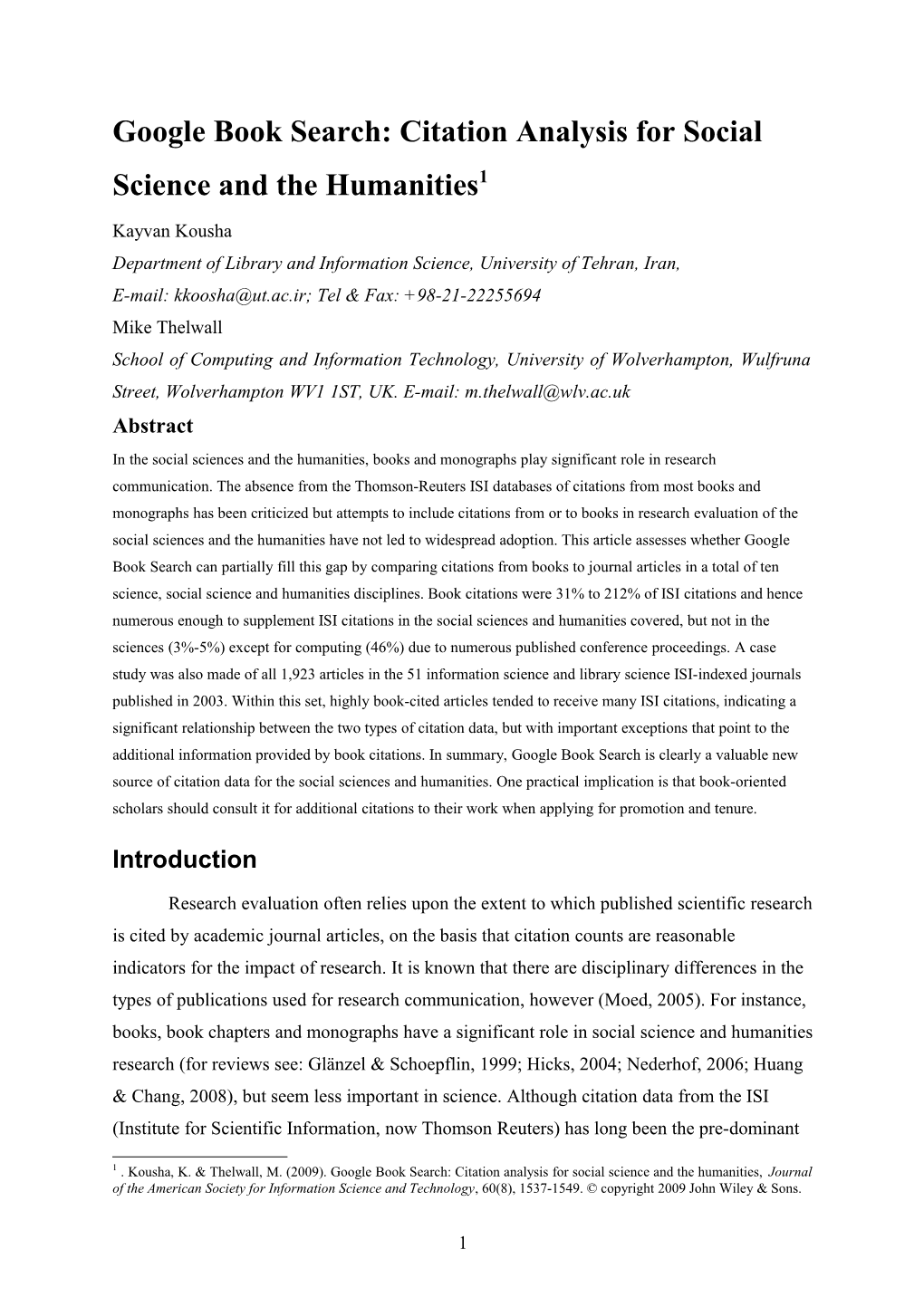 Assessing the Impact of Disciplinary Research on Teaching: an Automatic Analysis of Online