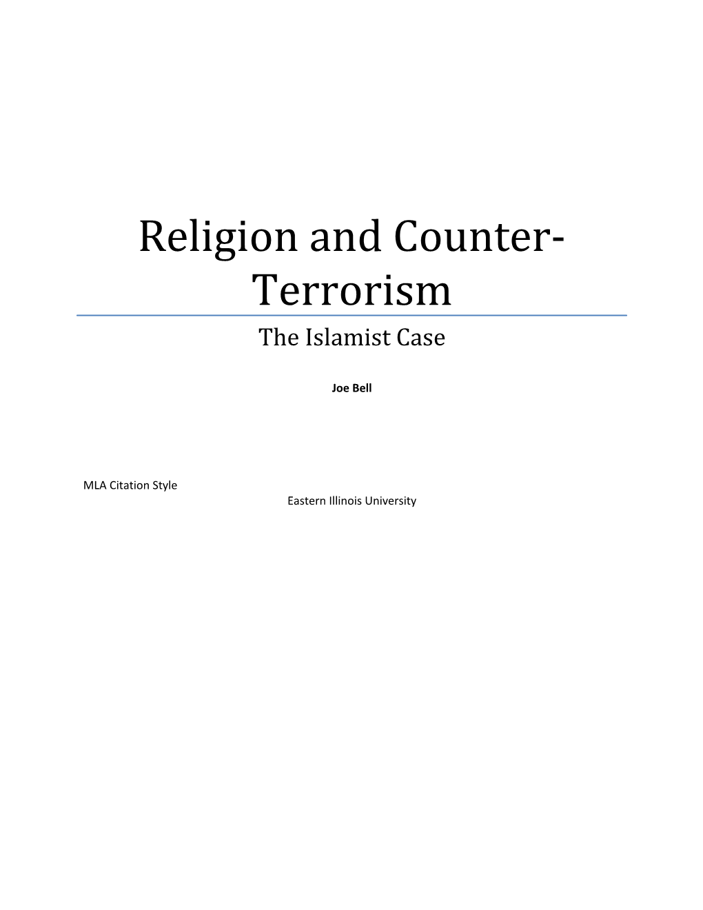 Religion and Counter-Terrorism