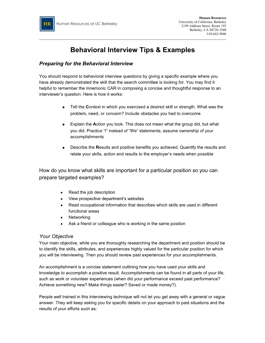 Behavioral Interview Tips & Examples