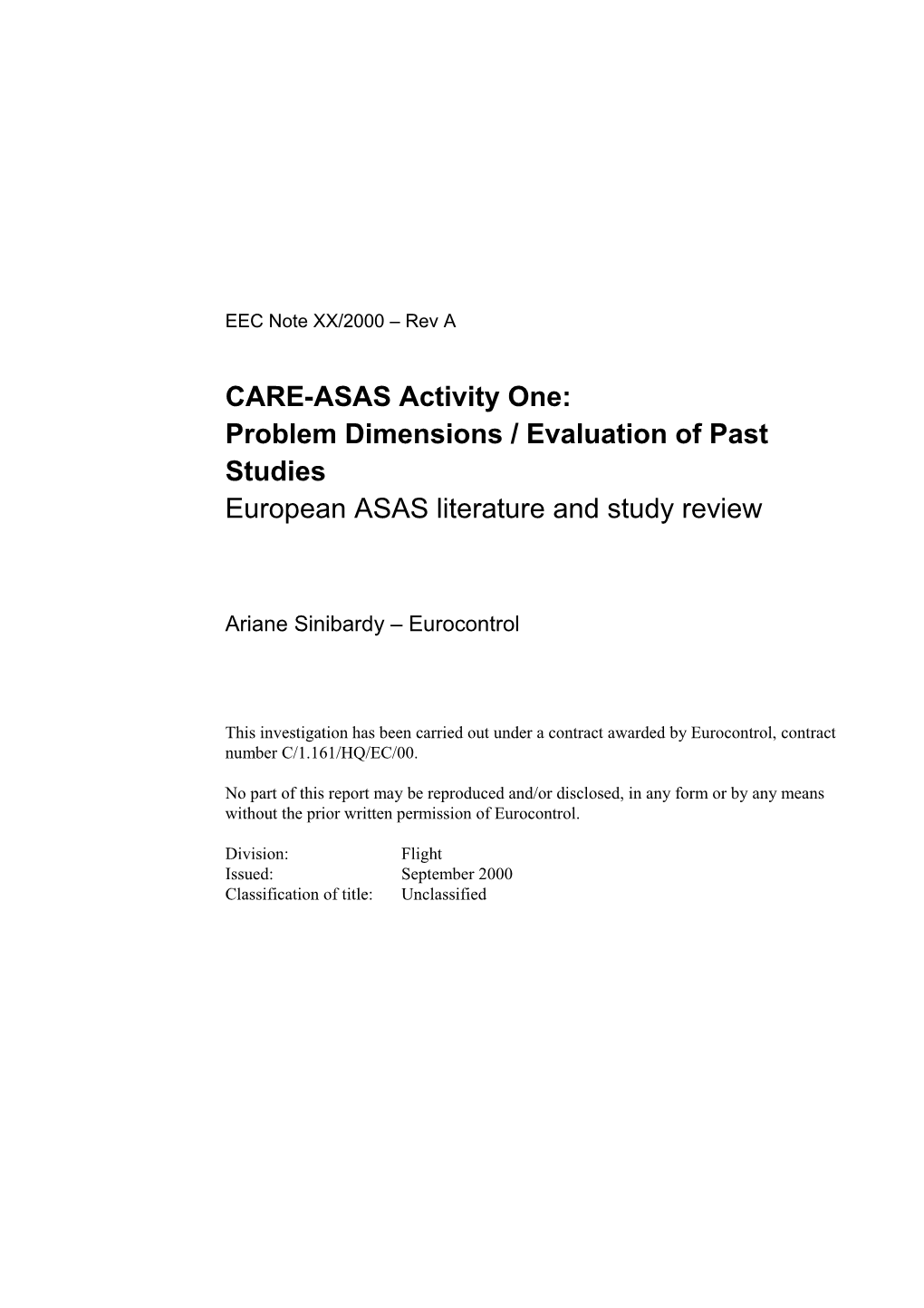 CARE-ASAS Activity One