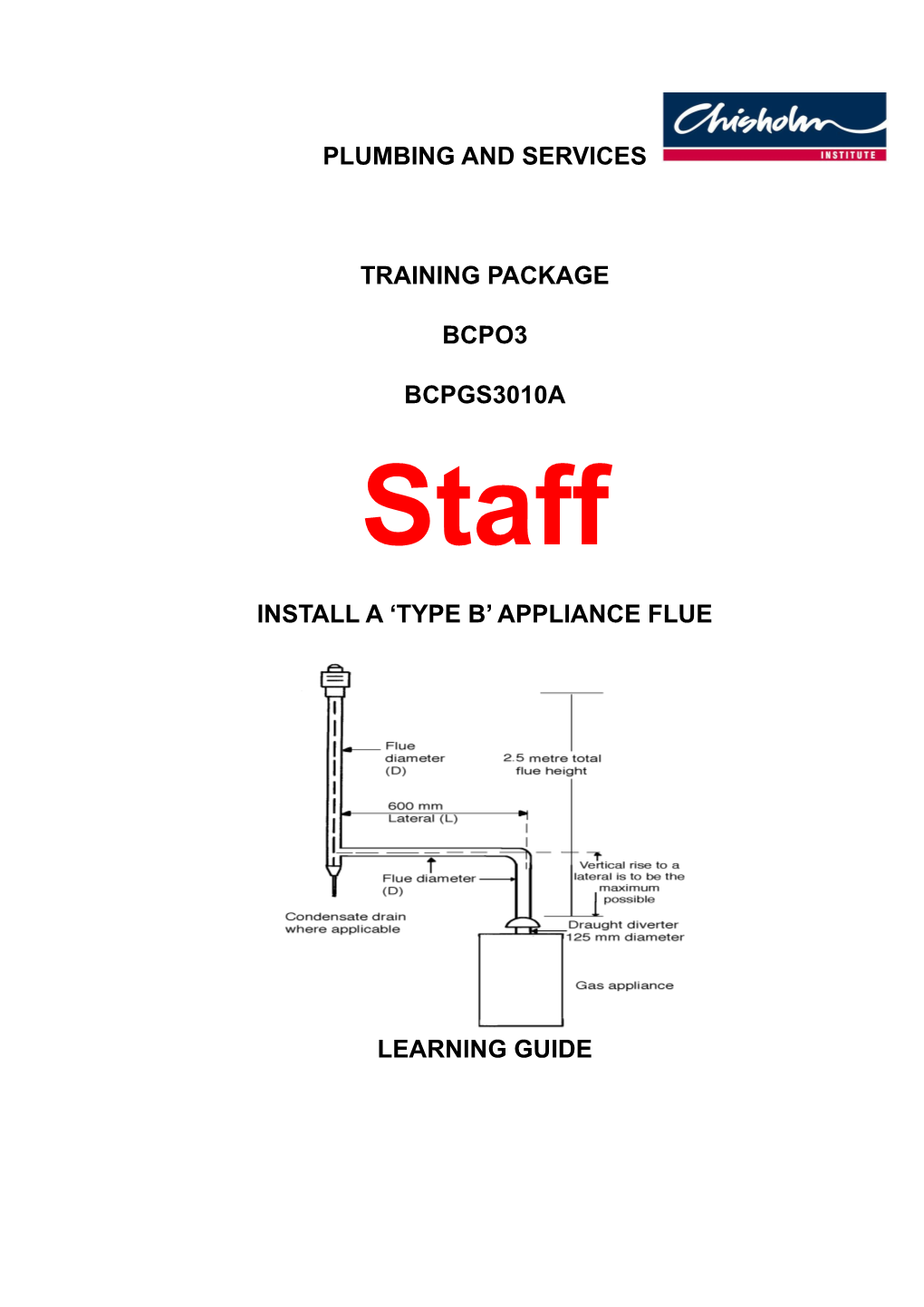 Bcpgs3010a Install a Type B Appliance Flue