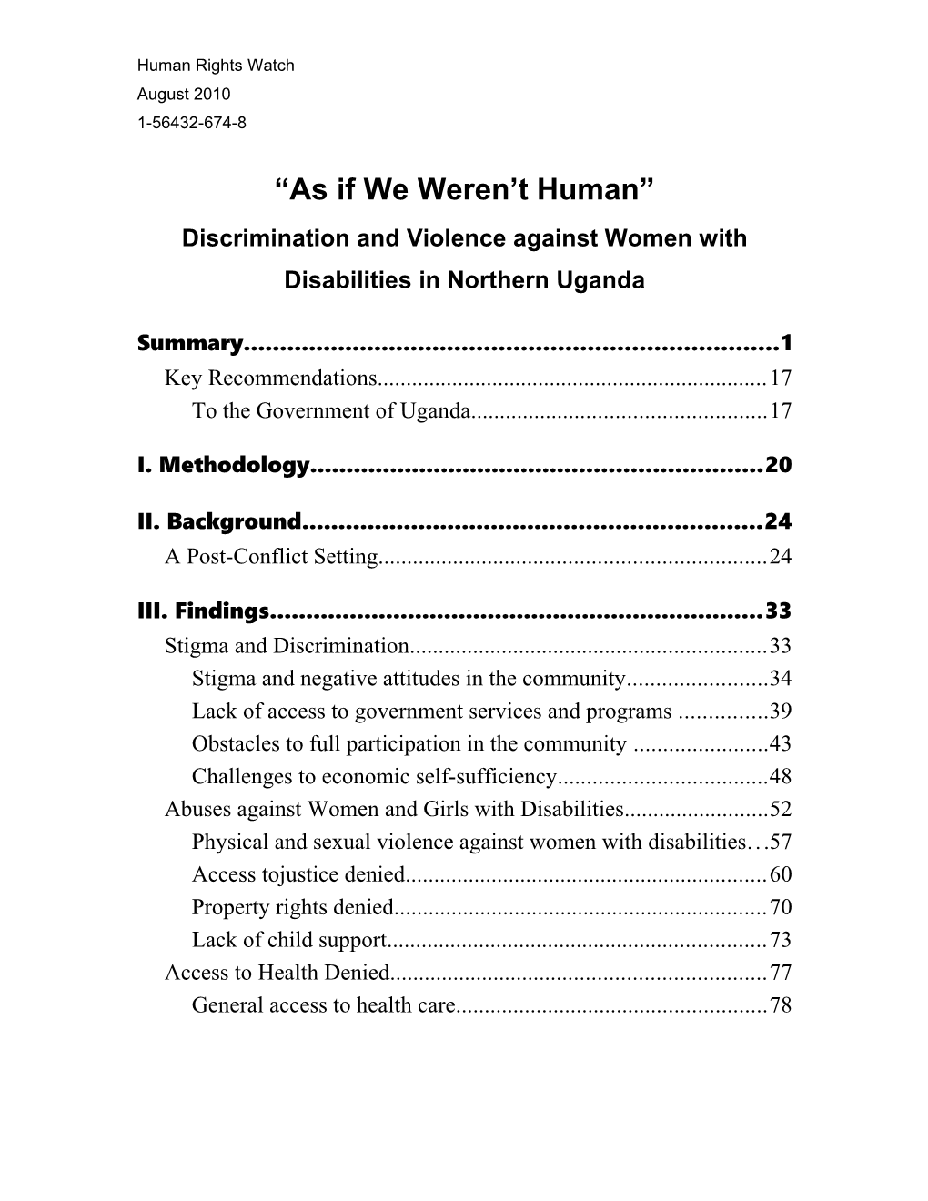Discrimination and Violence Against Women with Disabilities in Northern Uganda