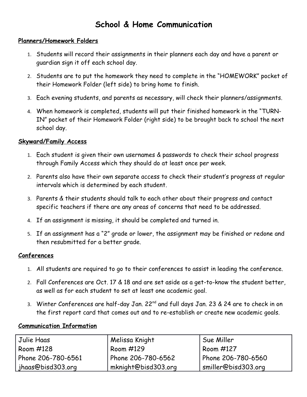 School & Home Communication