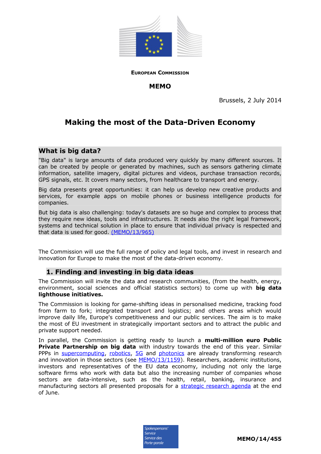 Making the Most of the Data-Driven Economy