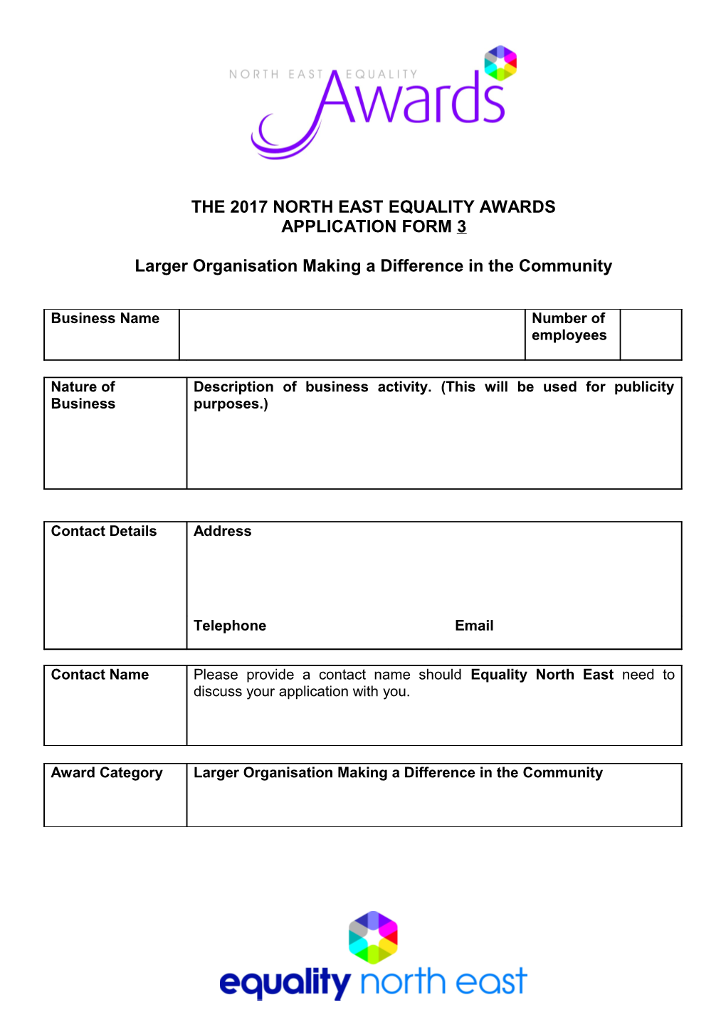 The 2017 North East Equality Awards