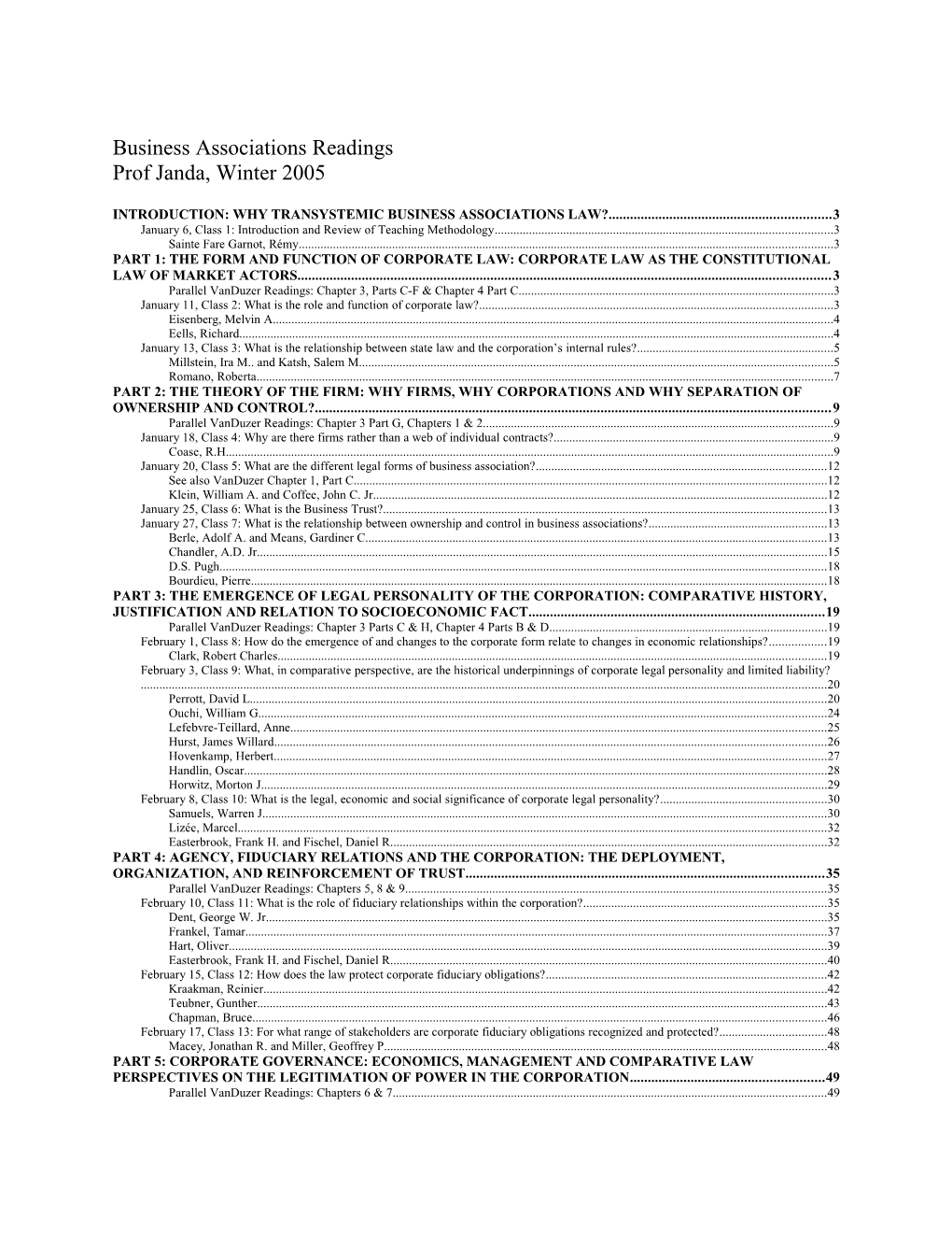 Introduction: Why Transystemic Business Associations Law