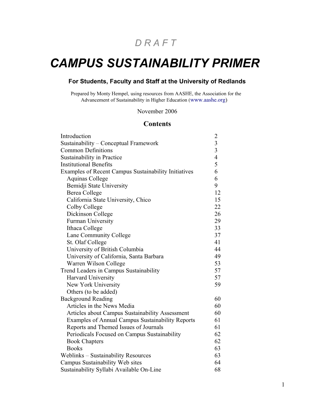Campus Sustainability Initiatives