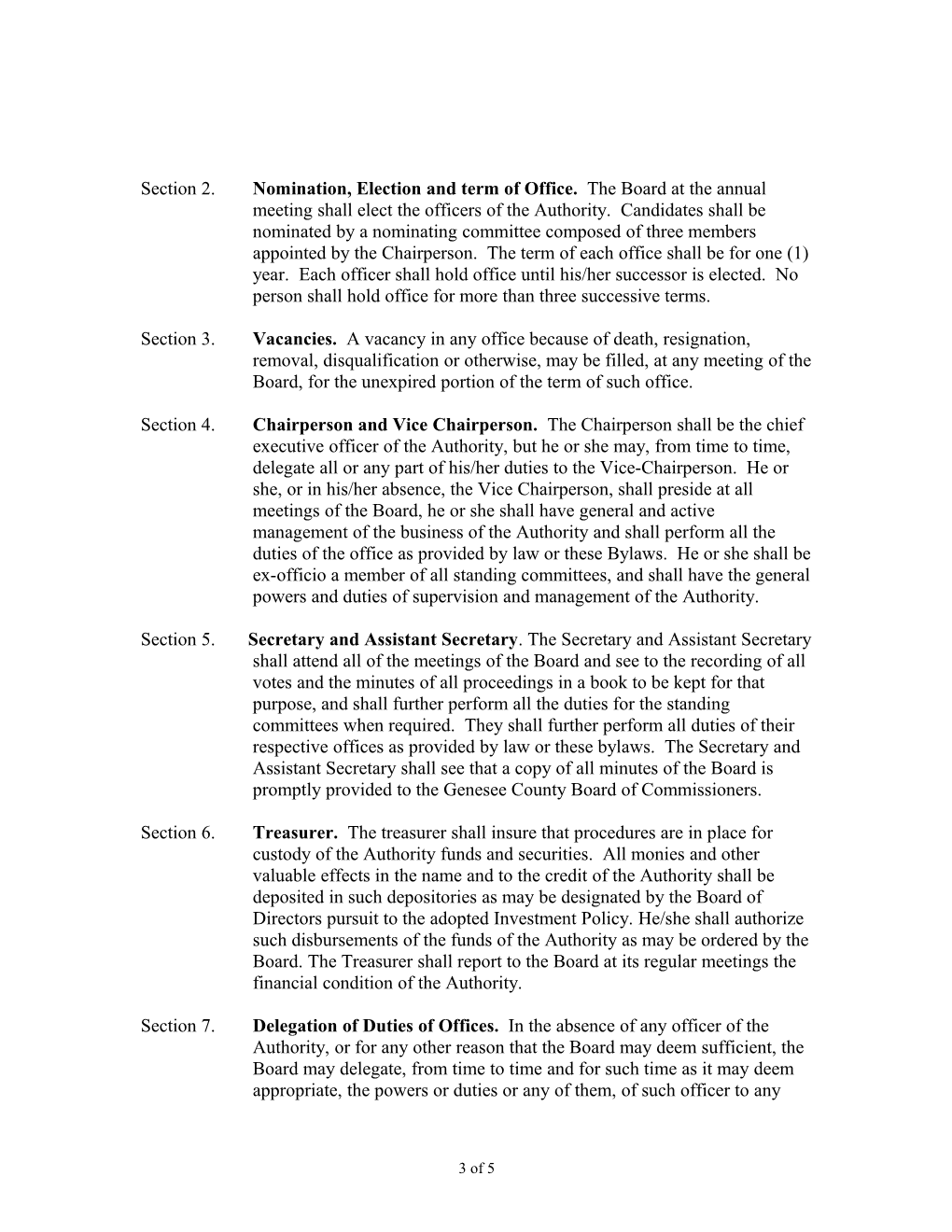 Bylaws of the County of Genesee