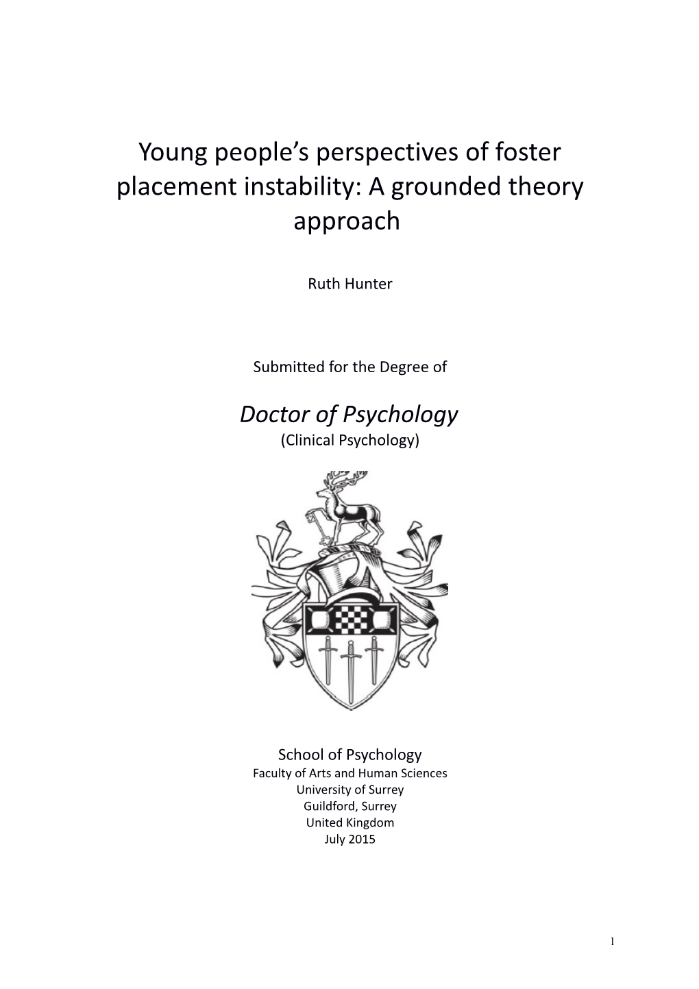 Young People S Perspectives of Foster Placement Instability: a Grounded Theory Approach