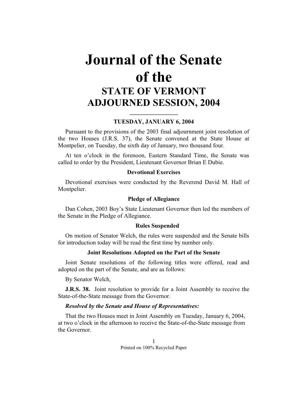 Journal of the Senate