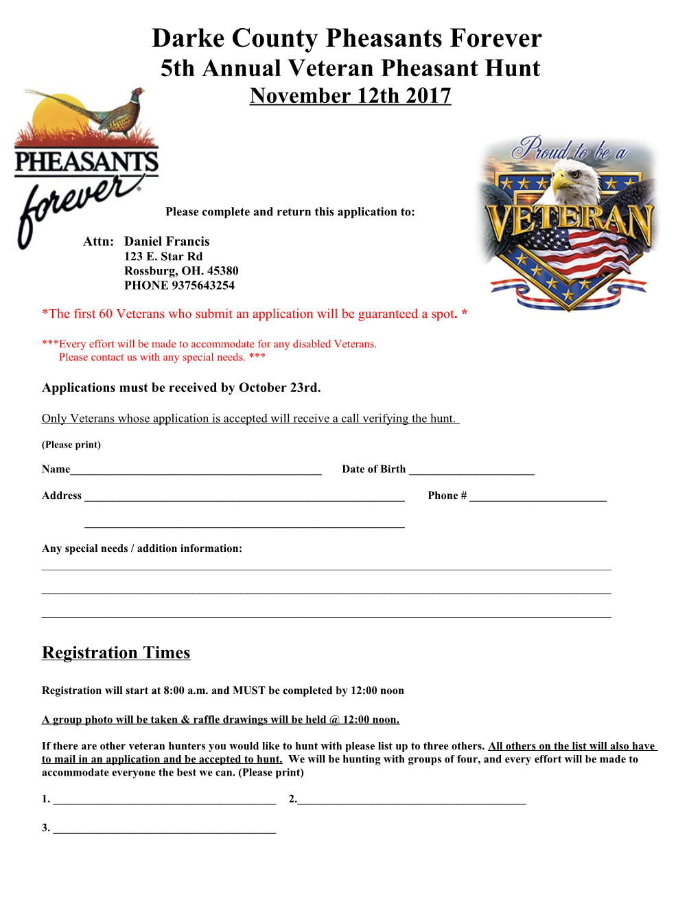 5Th Annual Veteran Pheasant Hunt