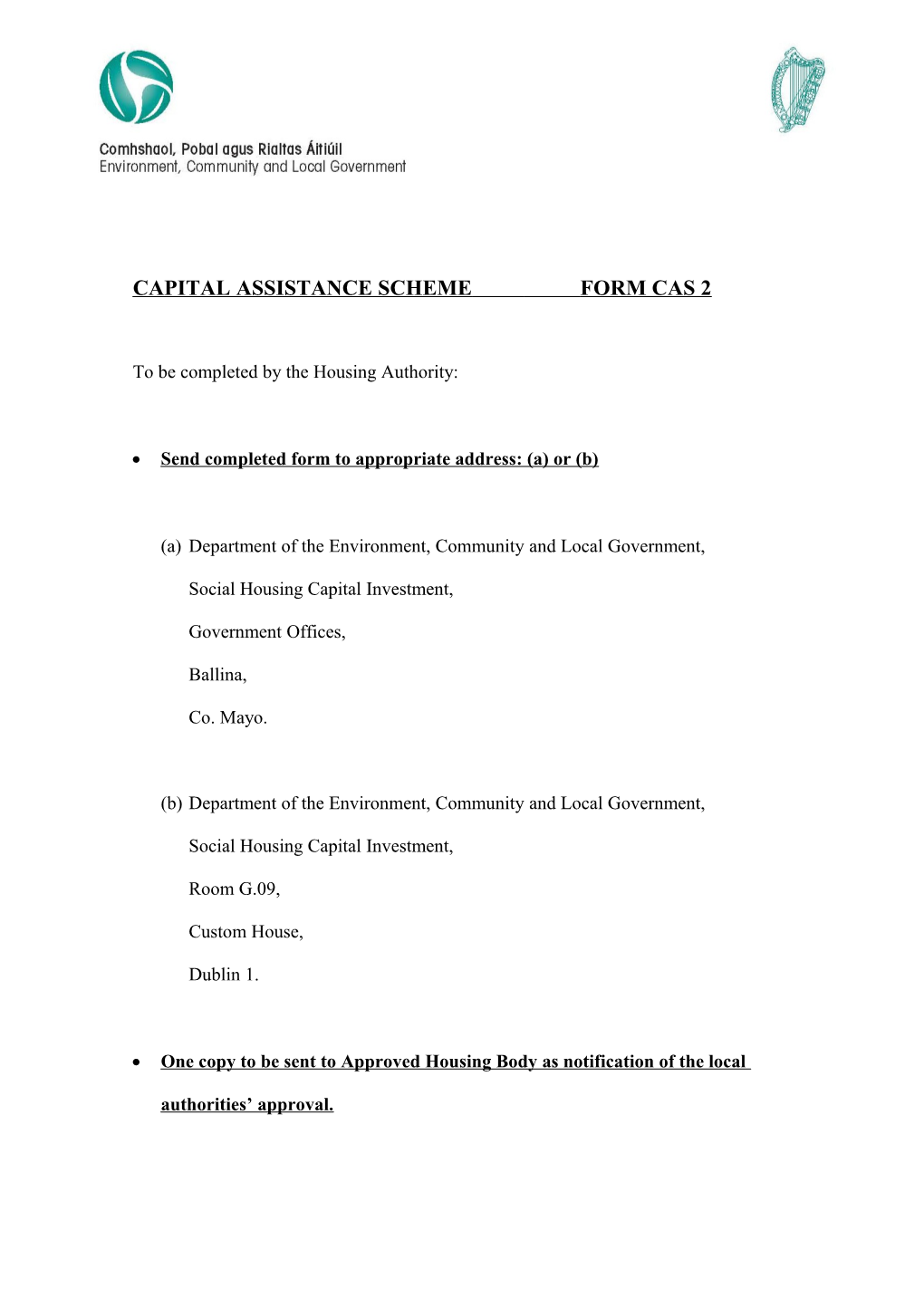 Capital Assistance Scheme
