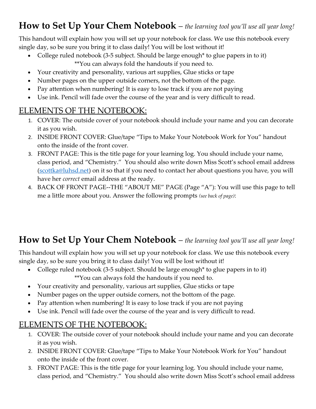 How to Set up Your Chem Notebook the Learning Tool You Ll Use All Year Long!