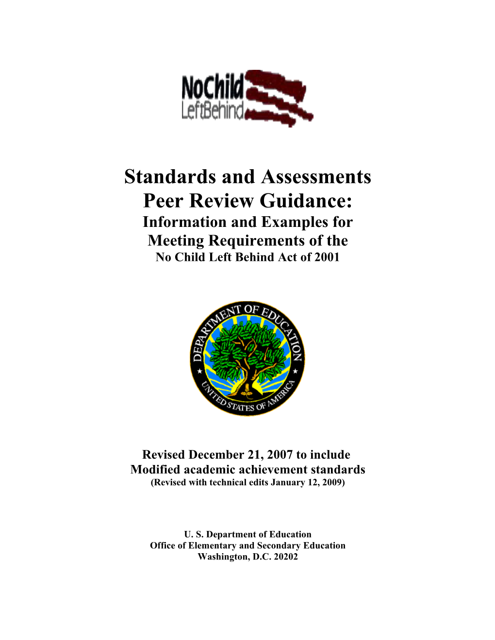 Standards and Assessments Peer Review Guidance (MS WORD)