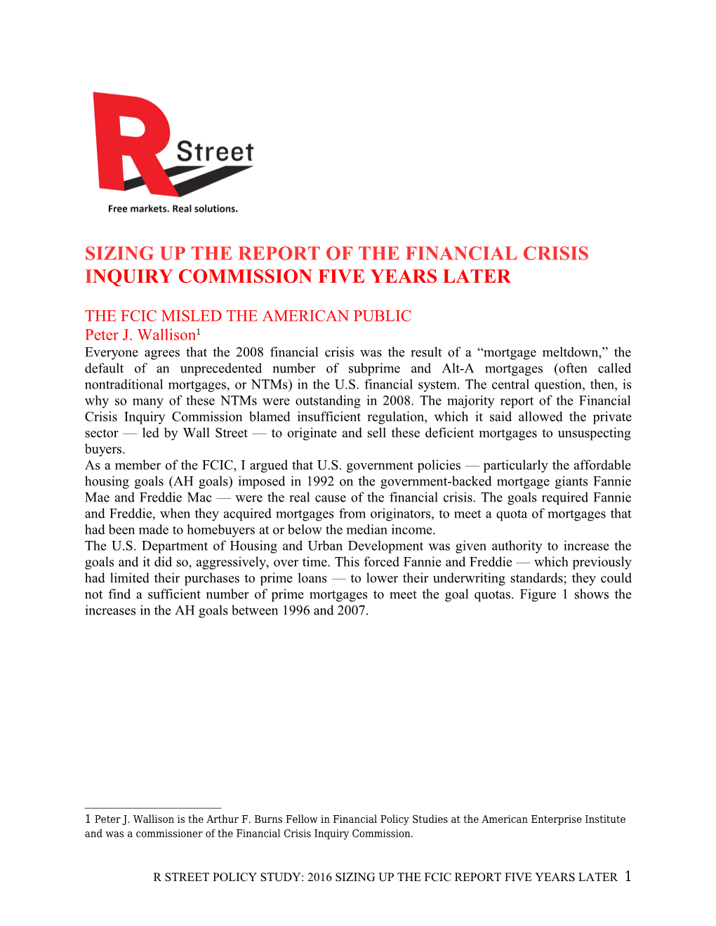 Sizing up the Report of the Financial Crisis Inquiry Commission Five Years Later