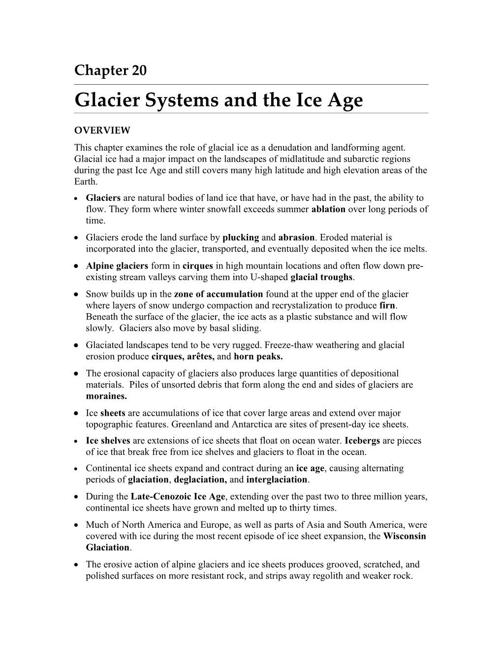Glacier Systems and the Ice Age