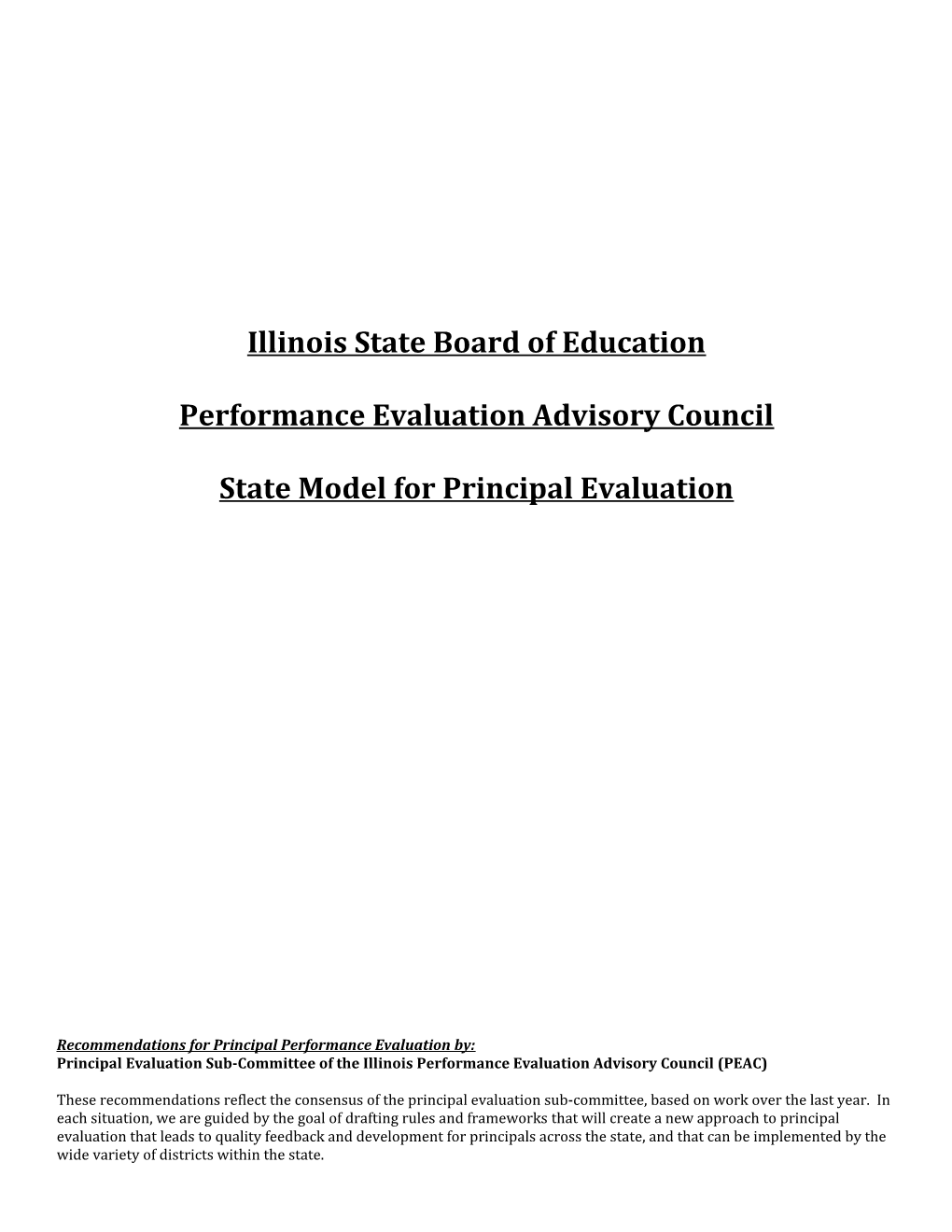 PEAC State Model for Principal Evaluation