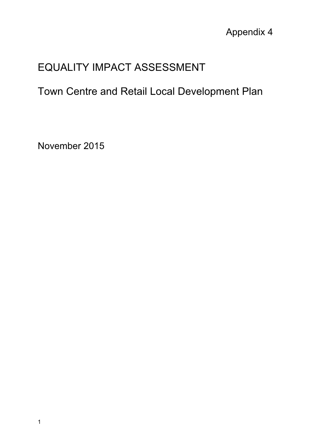 Town Centre and Retail Local Development Plan