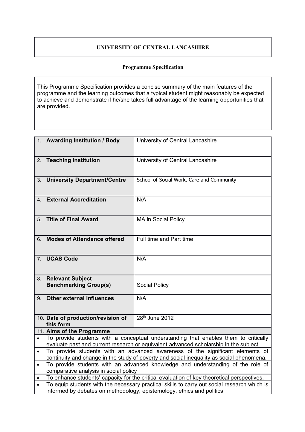 MA Social Policy (Sept 2012)