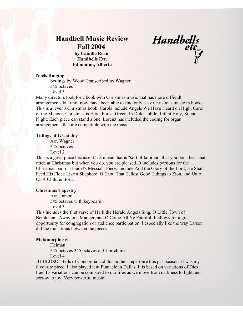 Handbell Music Review