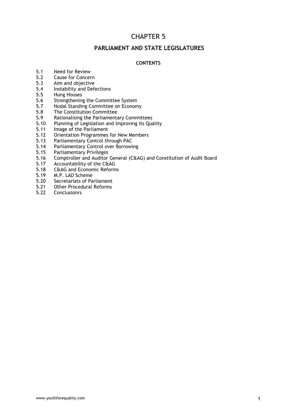 Parliament and State Legislatures