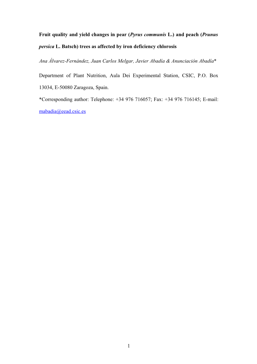 Iron (Fe)-Deficiency Chlorosis Is a Widespread Physiological Disorder Affecting Many Fruit