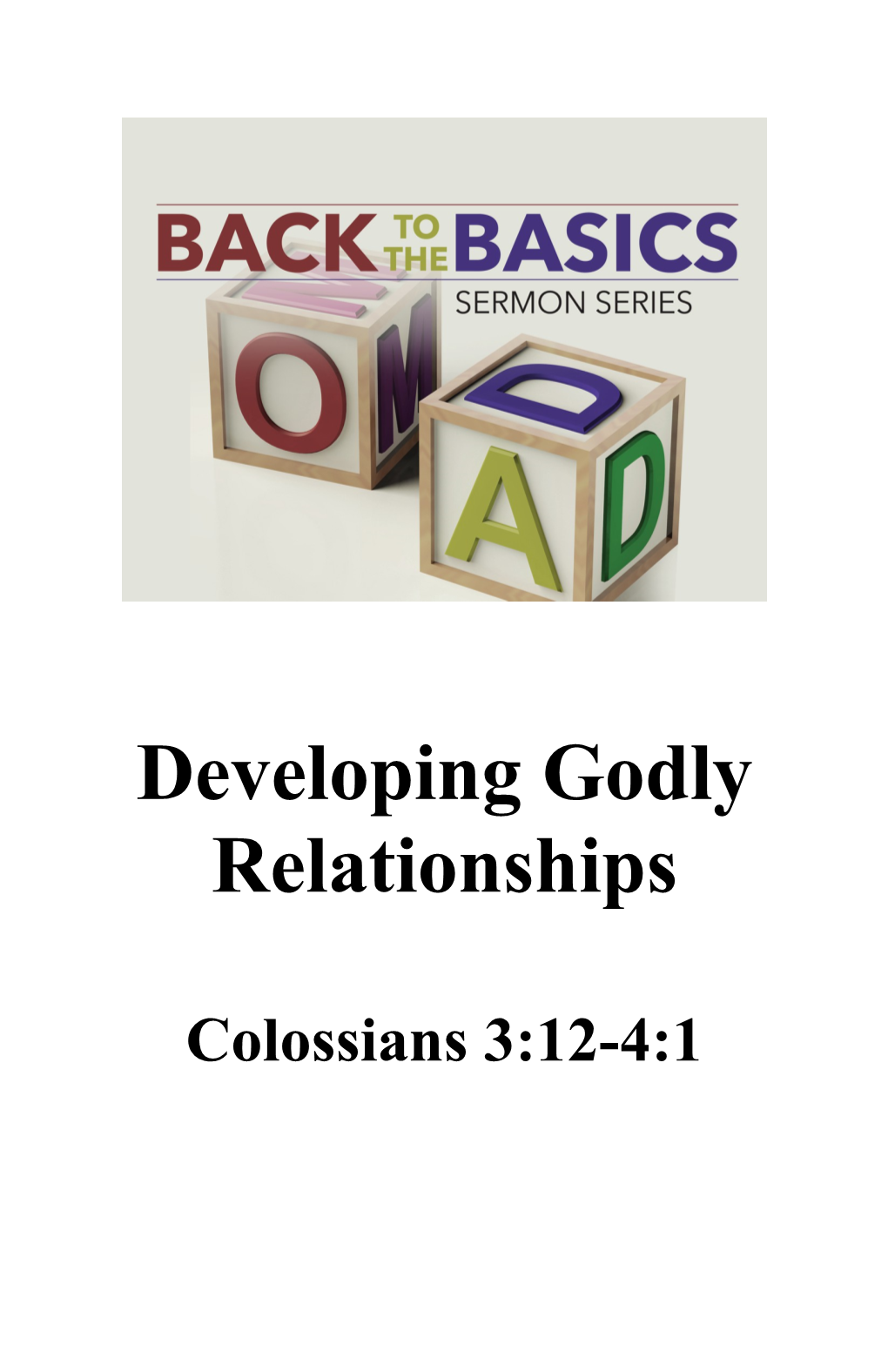 Developing Godly Relationships