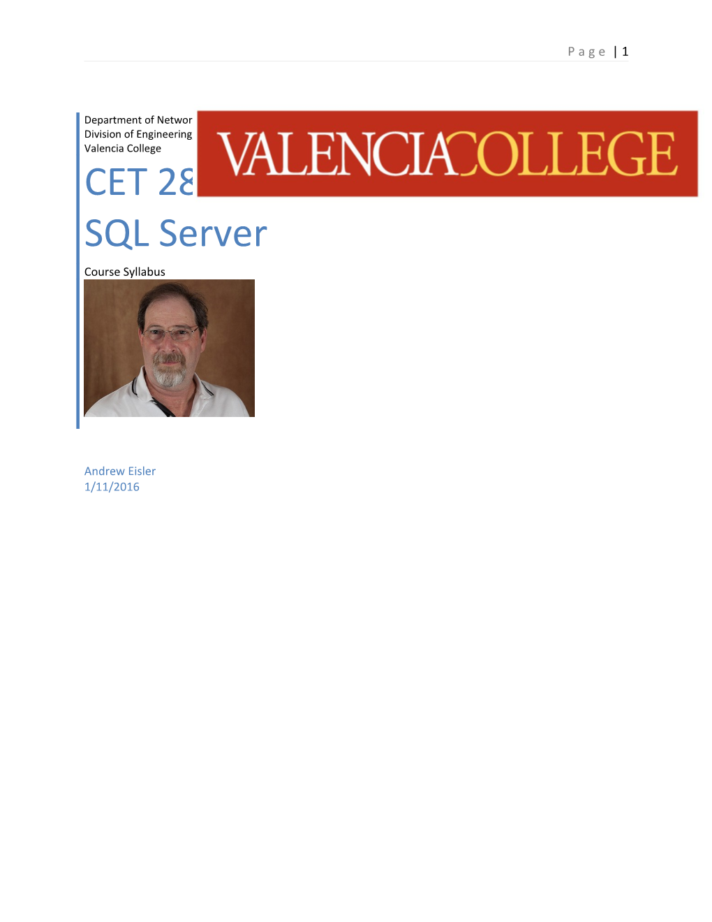 CET 2812 Microsoft SQL Server