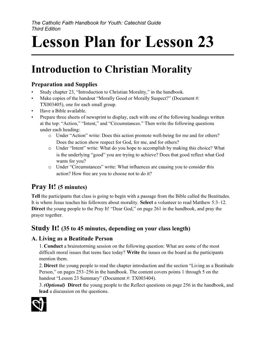 Lesson Plan for Lesson 23