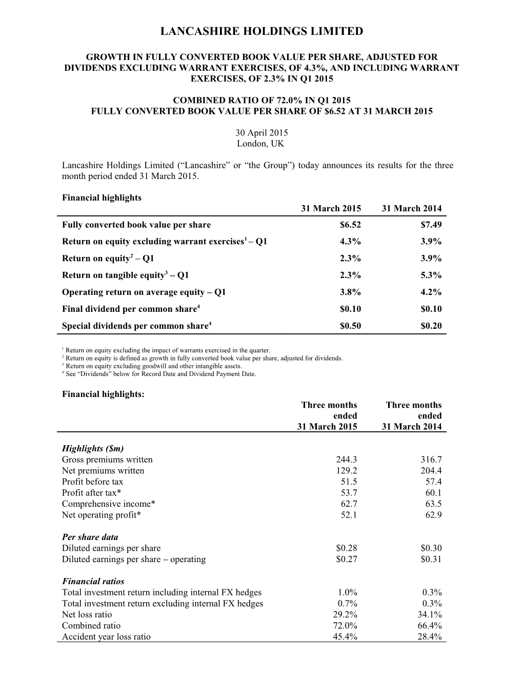 Lancashire Holdings Limited