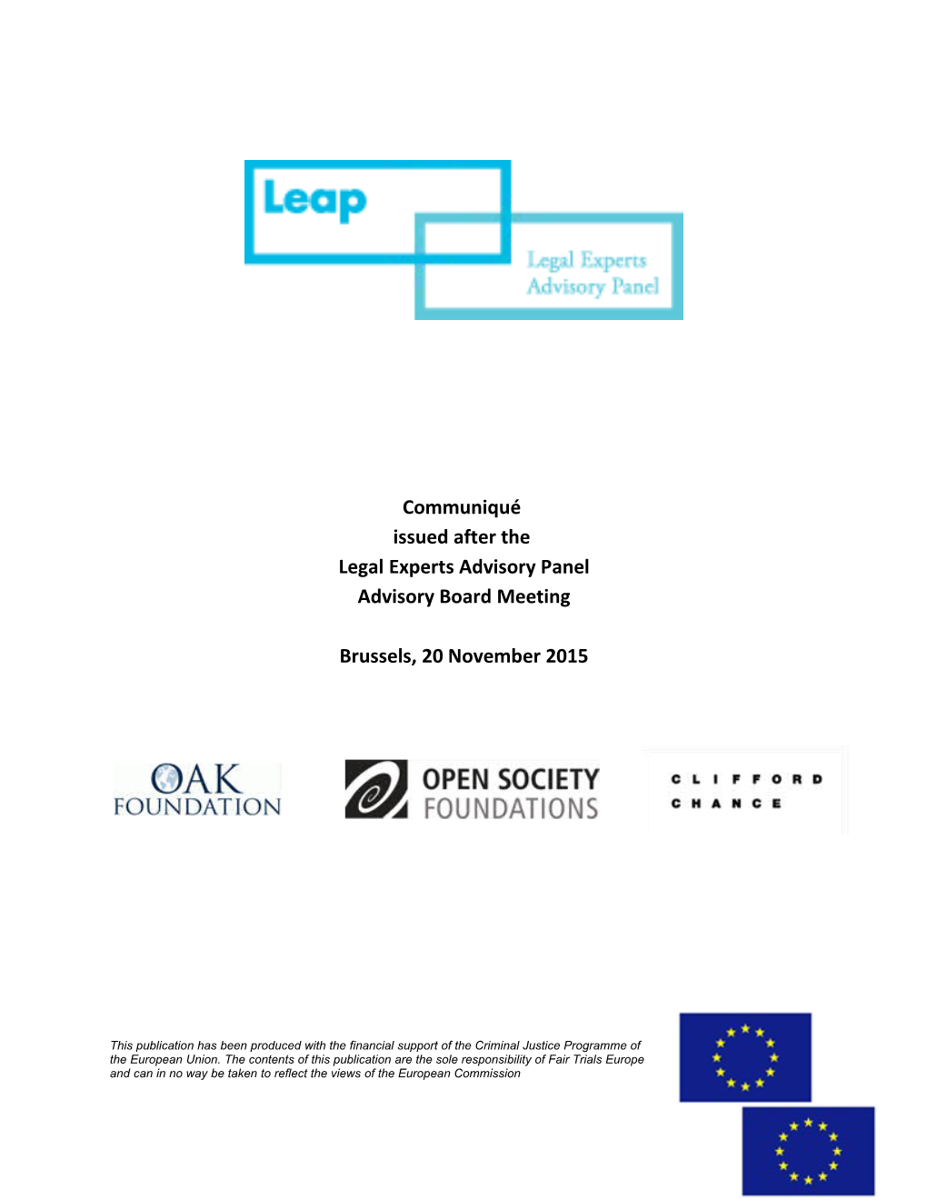 LEAP Advisory Board Meeting - Internal Document