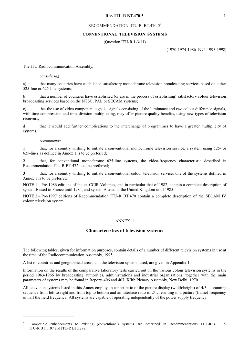 BT.470-5 - Conventional Television Systems