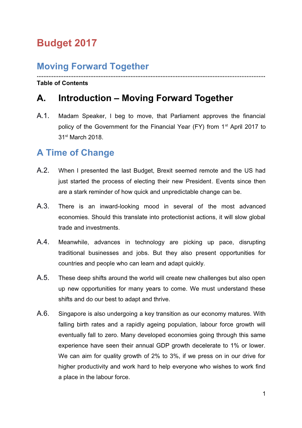 A. Introduction Moving Forward Together