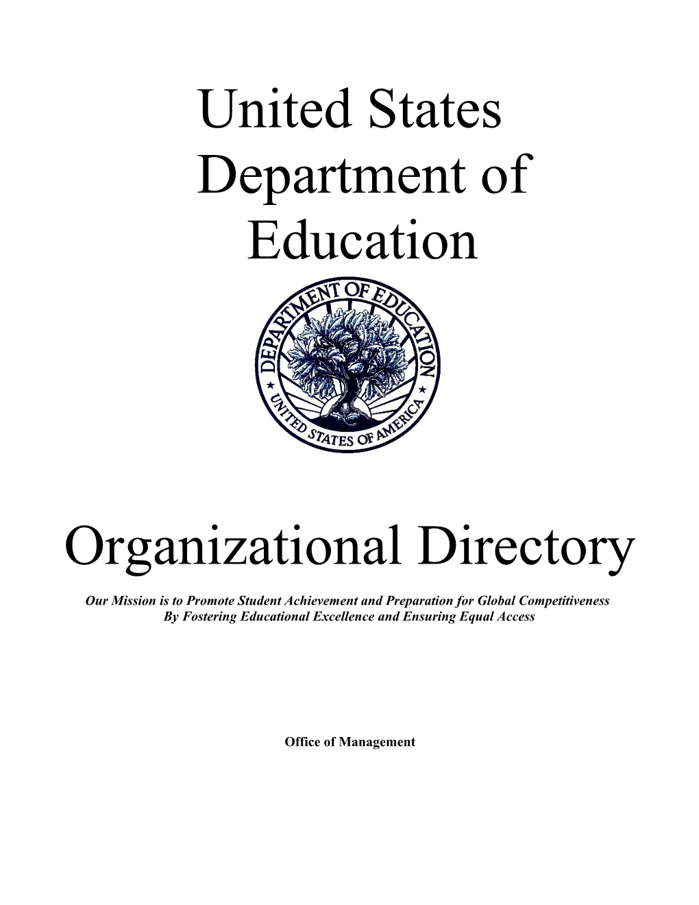 Department of Education Organizational Directory
