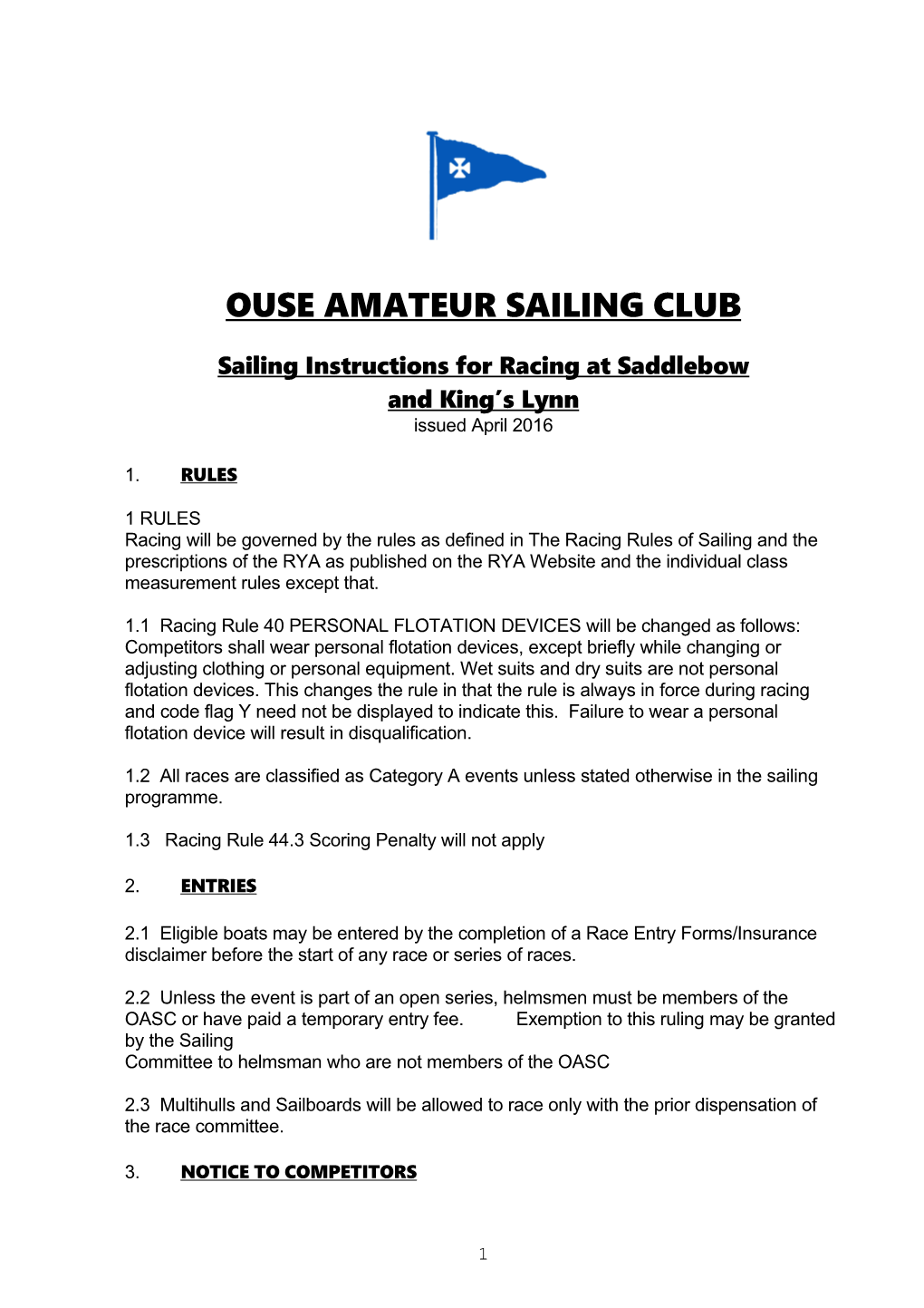 Ouse Amateur Sailing Club