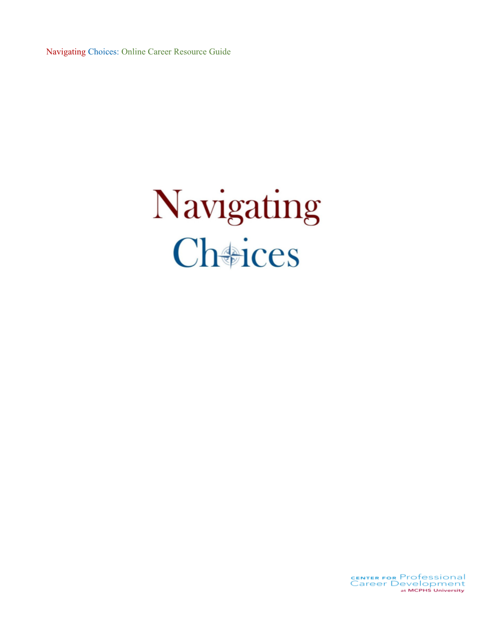 Navigatingchoices:Online Career Resource Guide