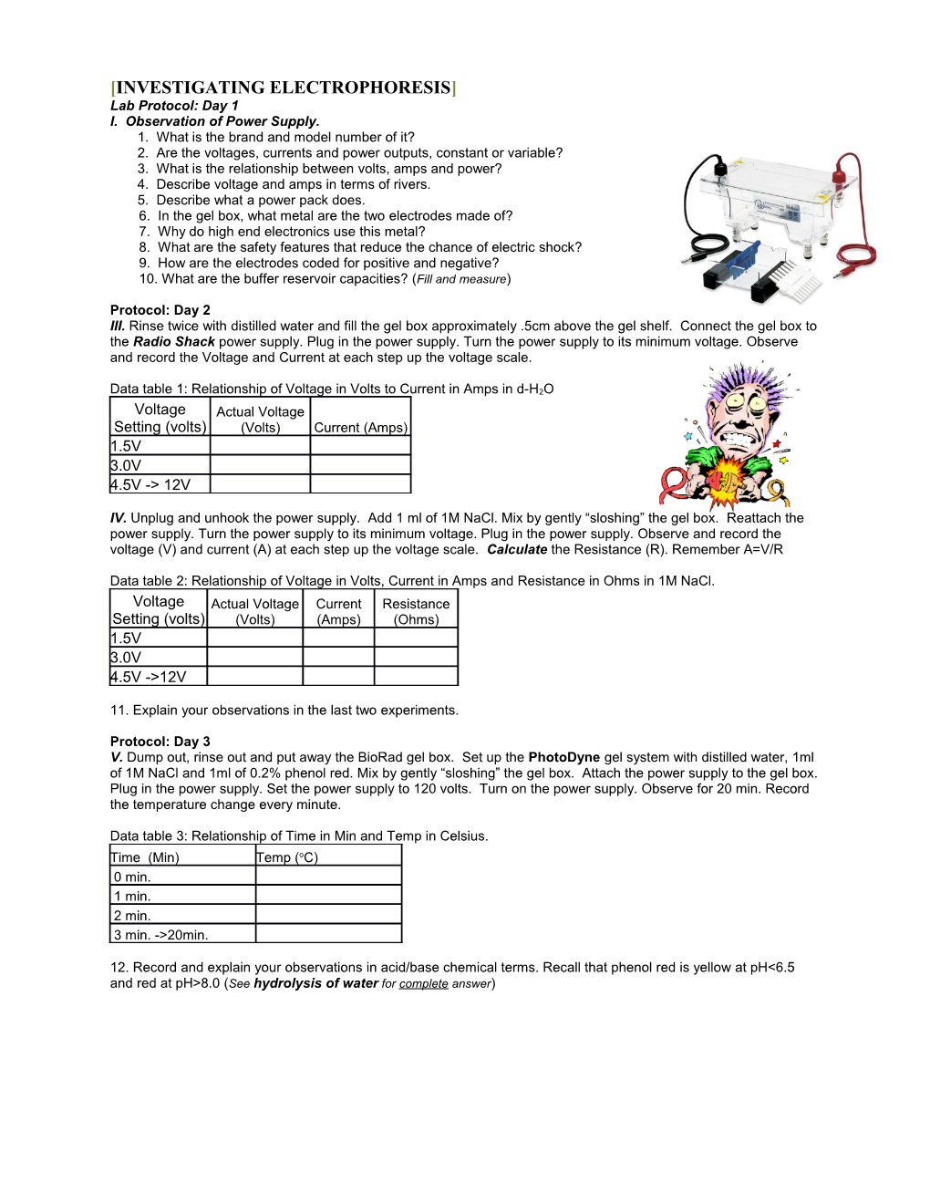 Lab Protocol: Day 1