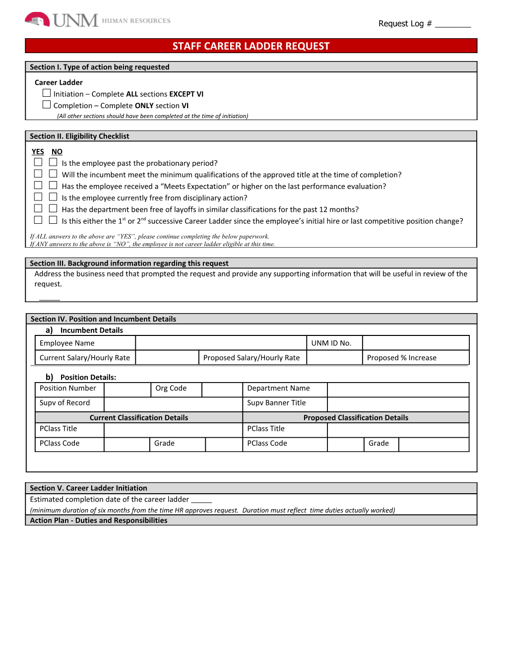 Staff Position Review Questionnaire