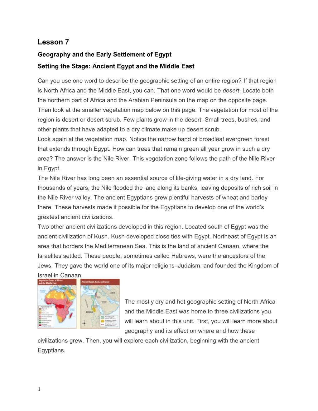 Geography and the Early Settlement of Egypt