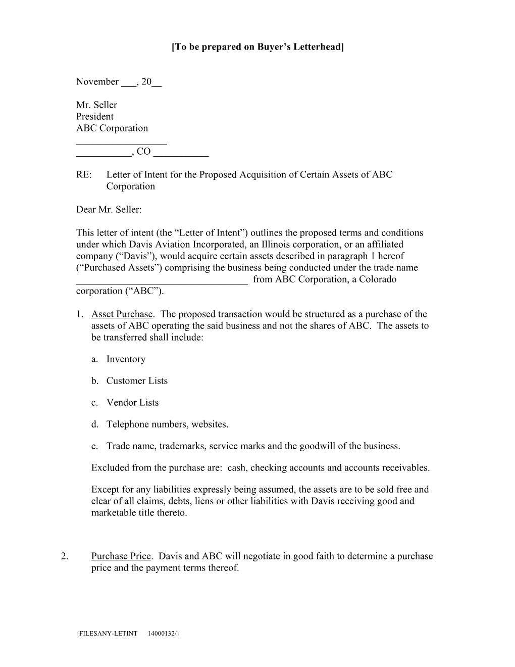 Letter of Intent Buyer (14000132)